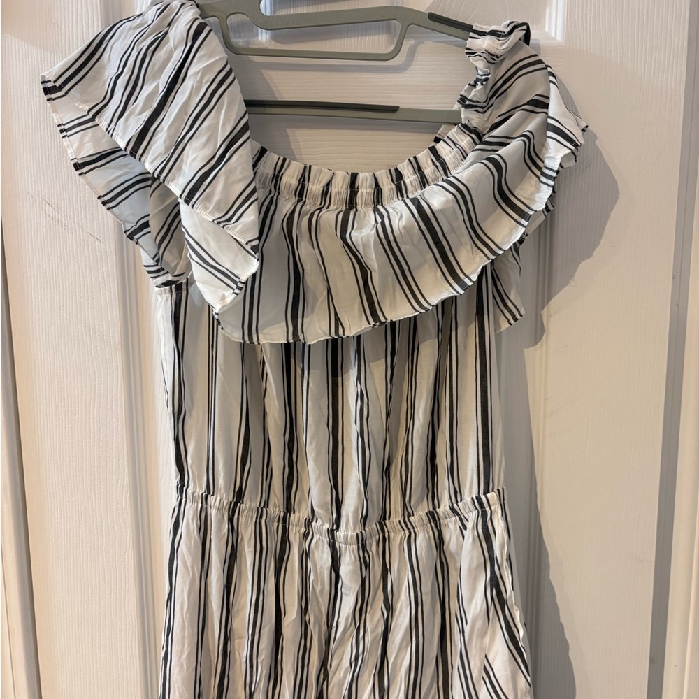 Express Black and White Striped Dress